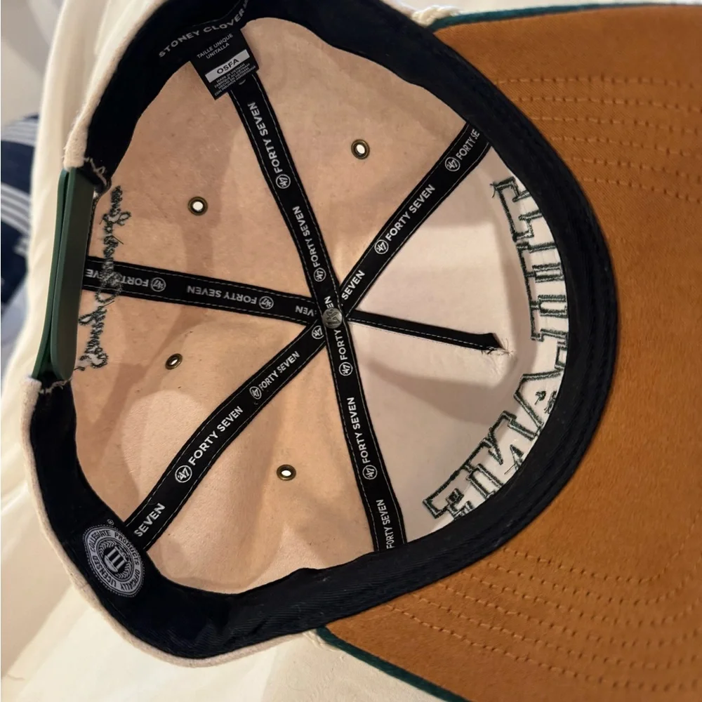 New NWOT Tulane University Bling ‘47 Stoney Clover Lane Baseball Cap Tan Green - Picture 4 of 8